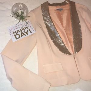 Charlotte Russe Sequin collared crop blazer